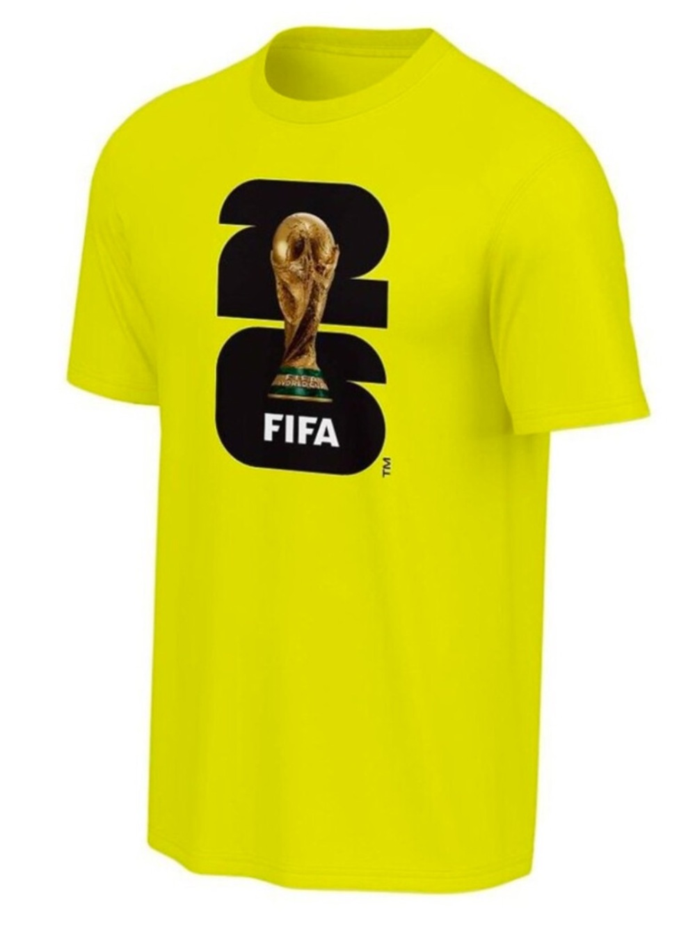 NWT UNISEX 2026 FIFA Graphic Crew Neck T-Shirt in Neon Yellow SIZE L